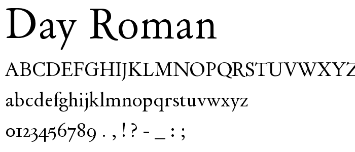 Day Roman font